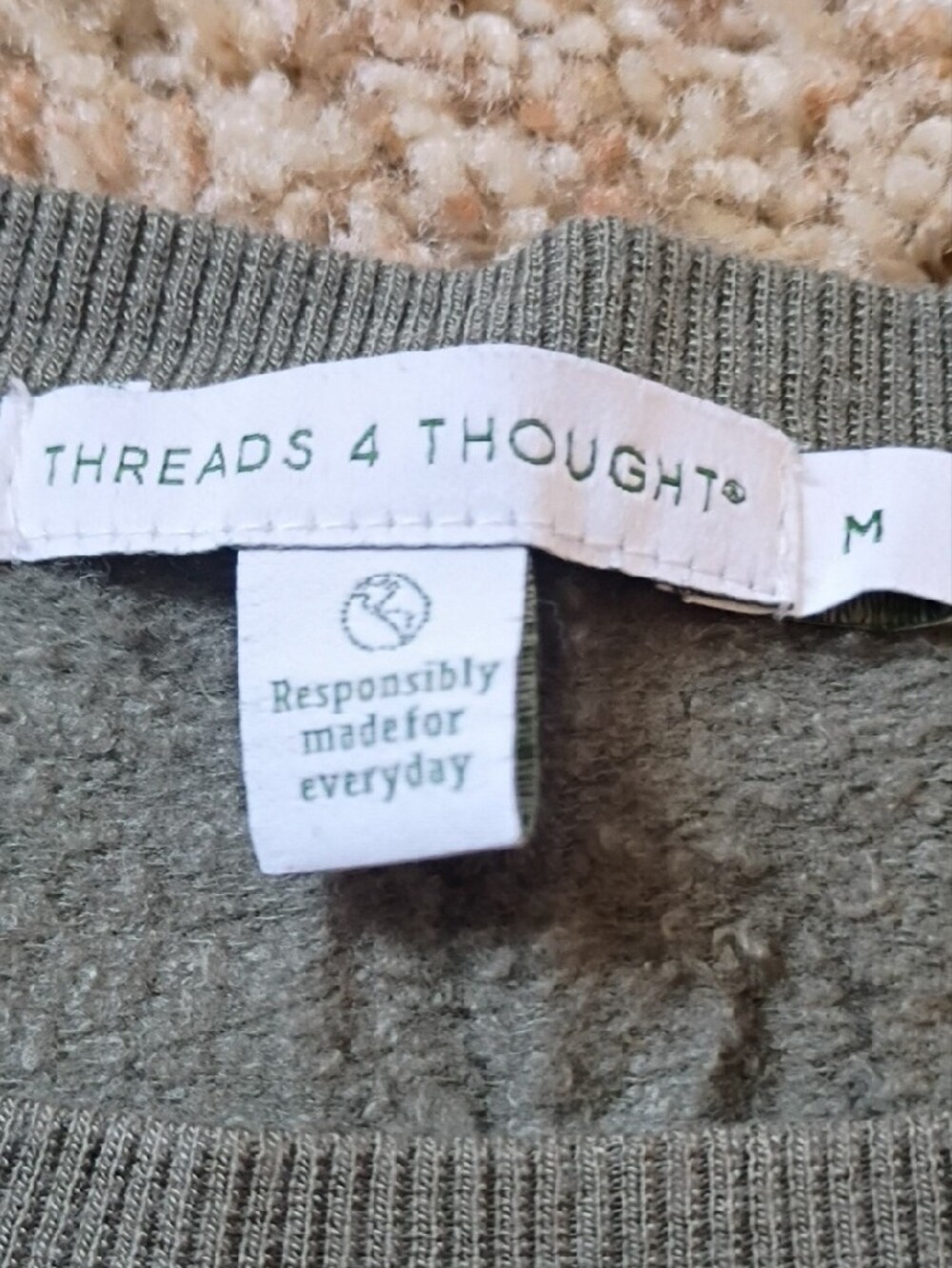 Threads 4 Thought Olive Long Sleeve Raglan Tee - Picture 3 of 14